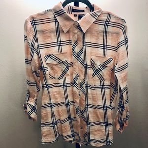 Sandra Ingrish | Pink and White Plaid Button Down